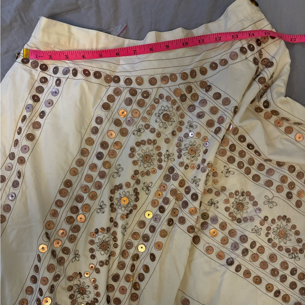 Soft Surroundings Cotton Embellished Skirt Size Medium Y2K - Picture 9 of 10